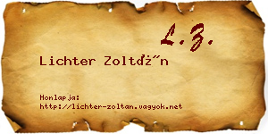 Lichter Zoltán névjegykártya